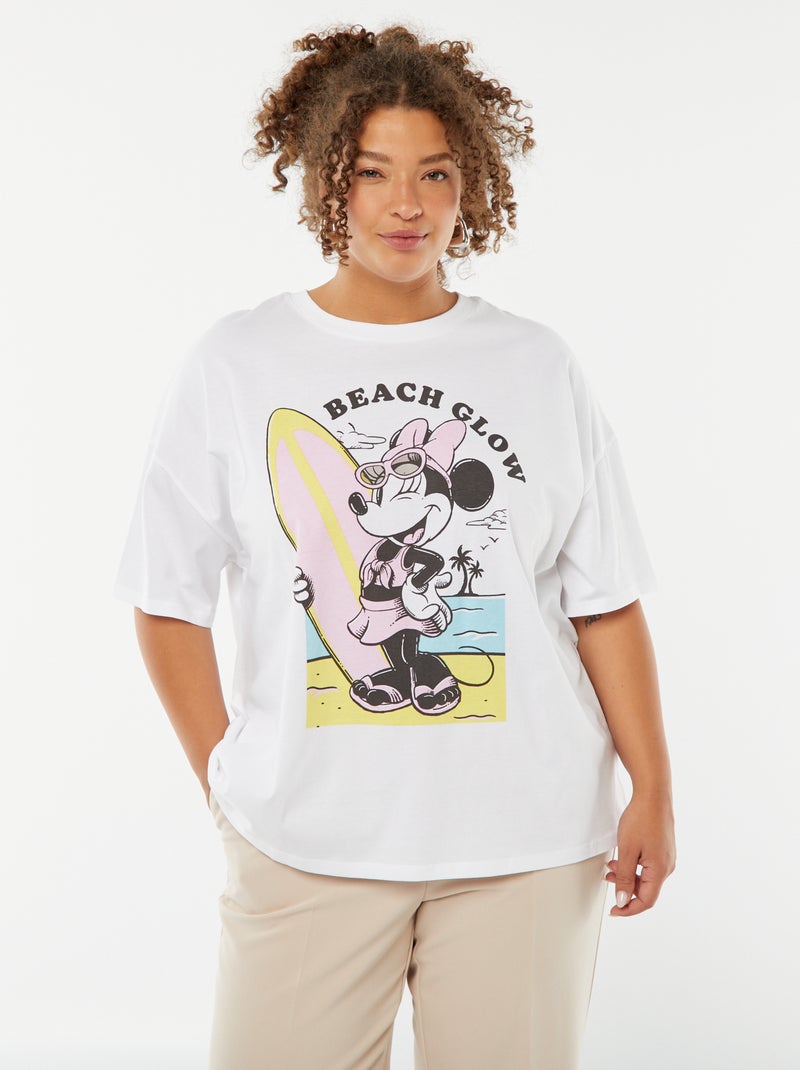 Camiseta de manga corta con cuello redondo 'Disney' BLANCO - Kiabi
