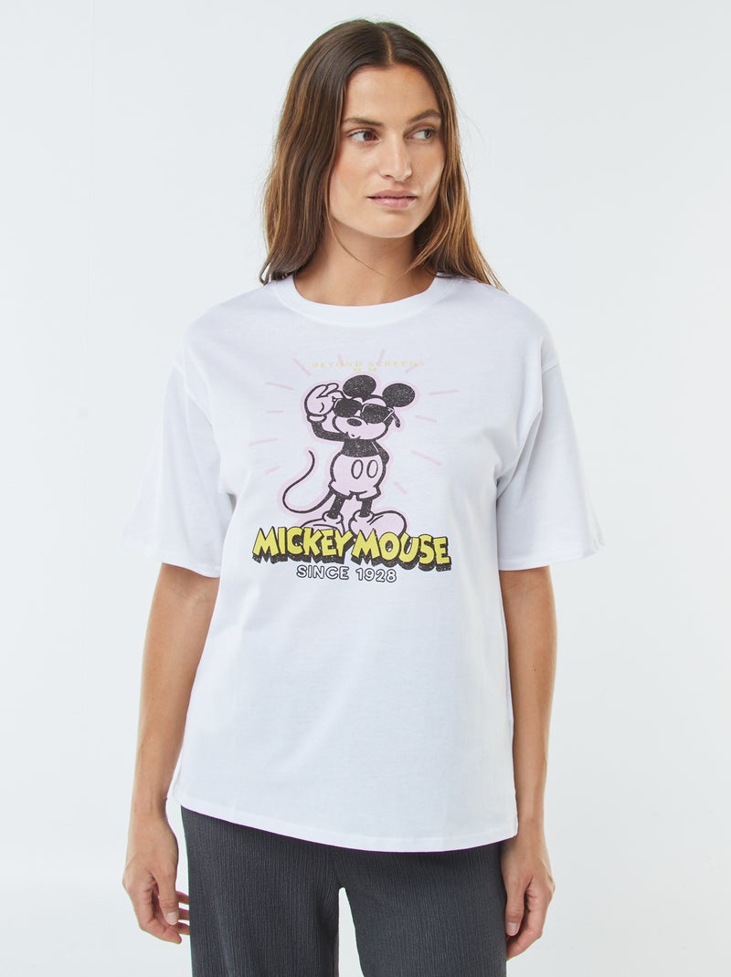 Camiseta de manga corta con cuello redondo 'Disney' BLANCO - Kiabi