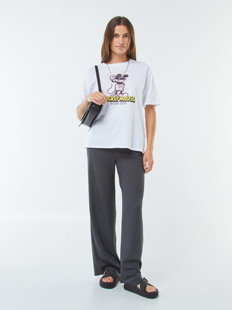 Camiseta de manga corta con cuello redondo 'Disney' BLANCO - Kiabi