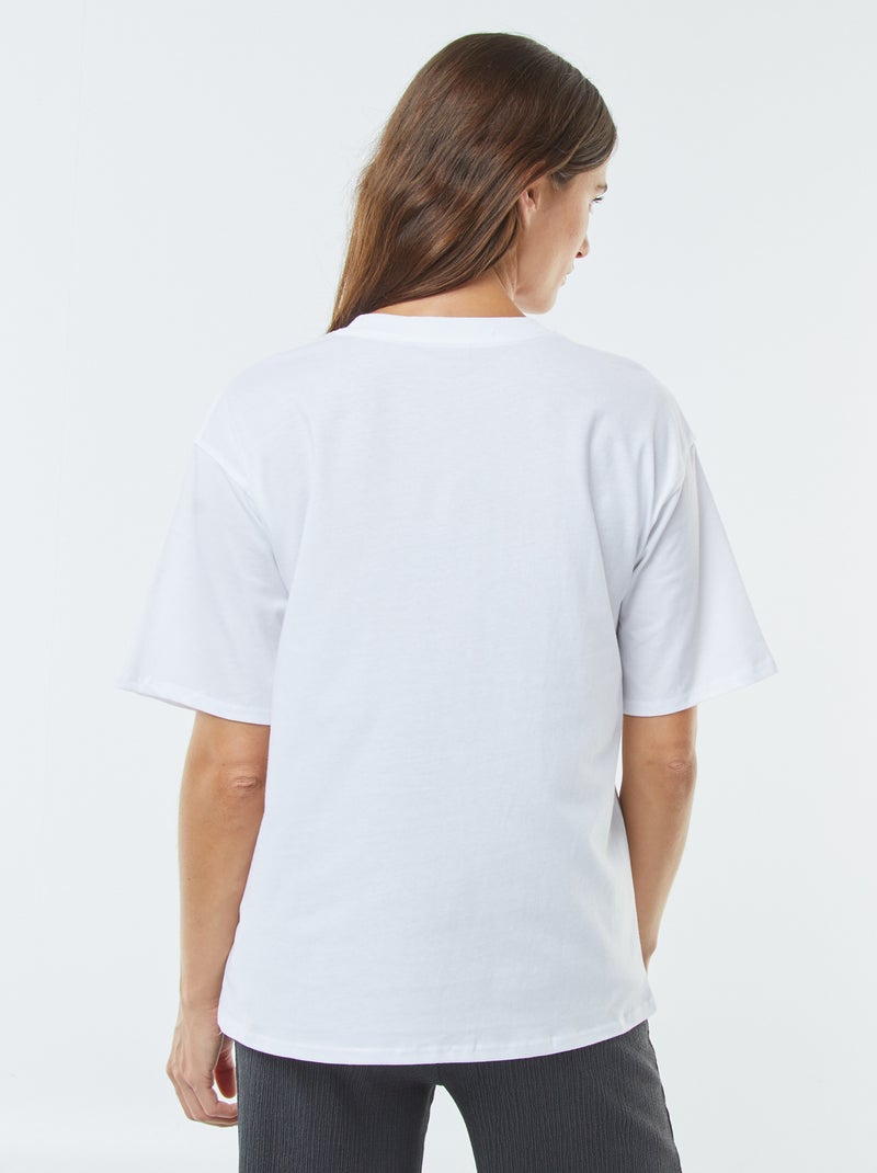 Camiseta de manga corta con cuello redondo 'Disney' BLANCO - Kiabi