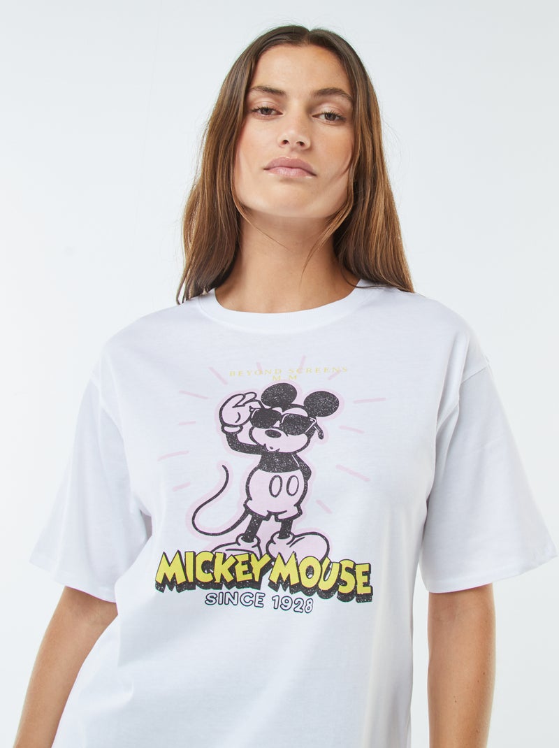 Camiseta de manga corta con cuello redondo 'Disney' BLANCO - Kiabi