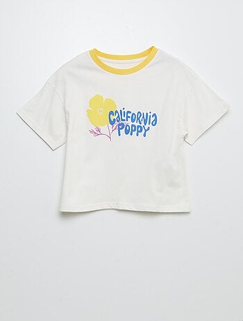 Camiseta de manga corta con cuello redondo estampada