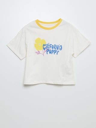 Camiseta de manga corta con cuello redondo estampada