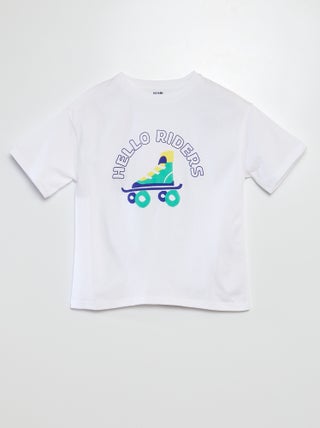Camiseta de manga corta con cuello redondo estampada