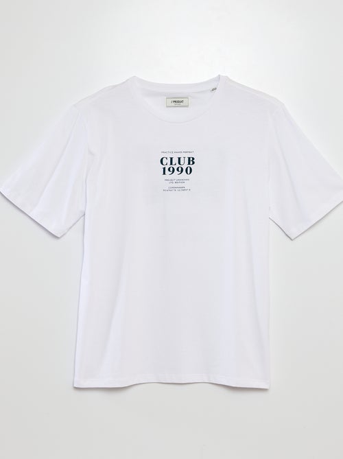 Camiseta de manga corta con cuello redondo estampada 'Produkt' - Kiabi