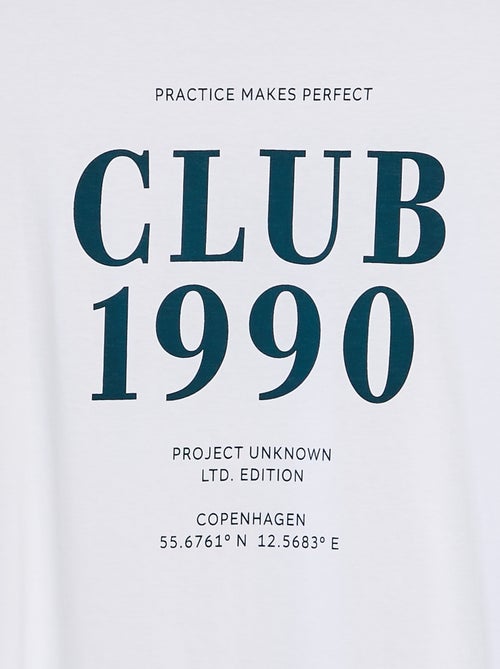 Camiseta de manga corta con cuello redondo estampada 'Produkt' - Kiabi