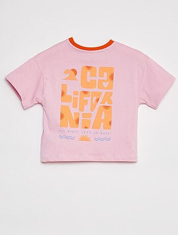 Camiseta de manga corta con cuello redondo estampada