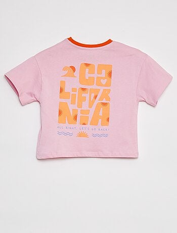 Camiseta de manga corta con cuello redondo estampada