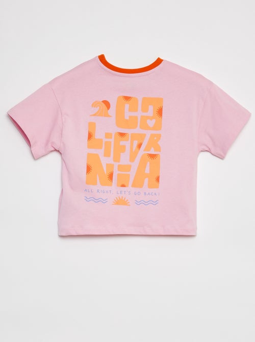 Camiseta de manga corta con cuello redondo estampada - Kiabi