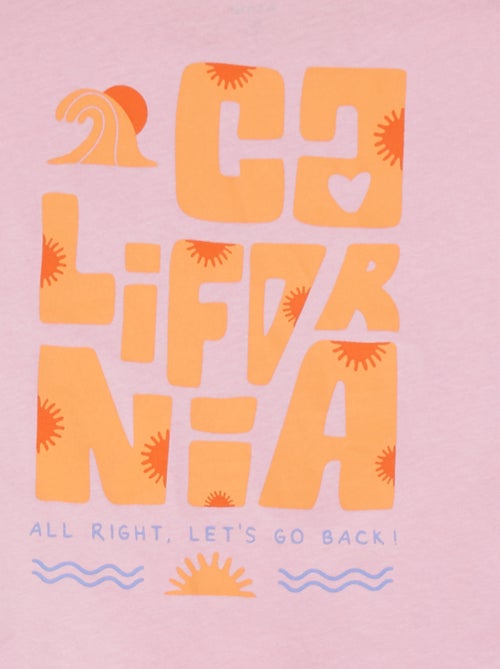 Camiseta de manga corta con cuello redondo estampada - Kiabi