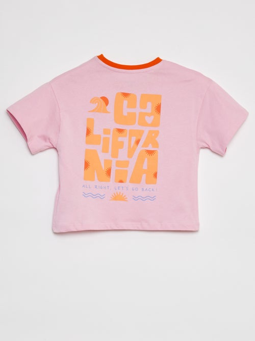 Camiseta de manga corta con cuello redondo estampada - Kiabi