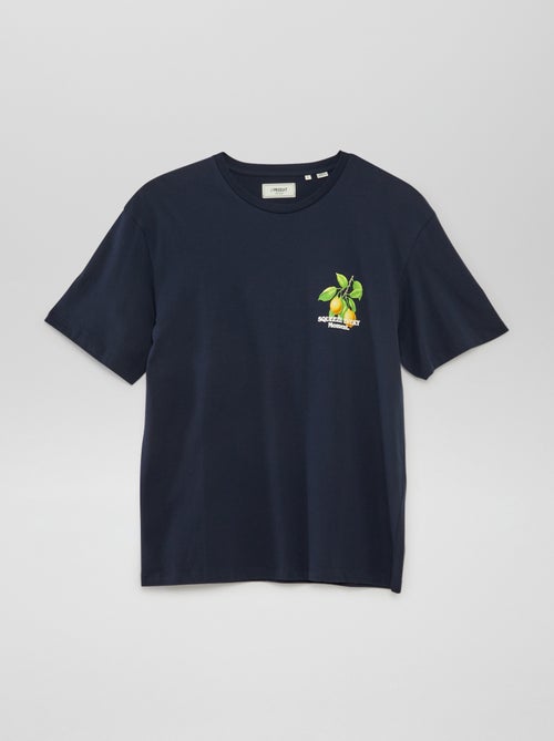 Camiseta de manga corta con cuello redondo 'Produkt' - Kiabi