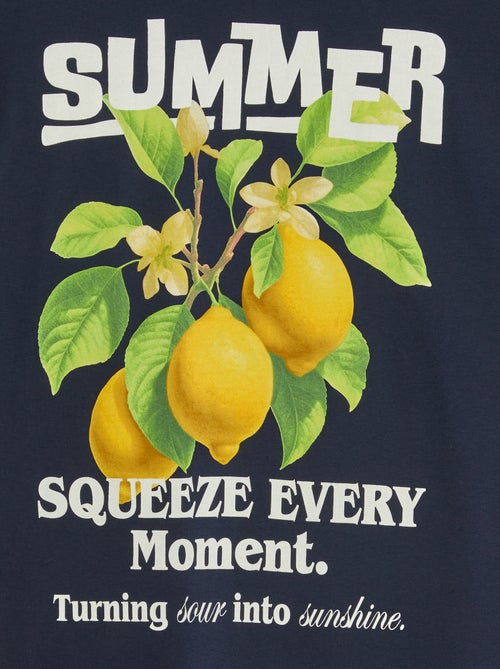 Camiseta de manga corta con cuello redondo 'Produkt' - Kiabi