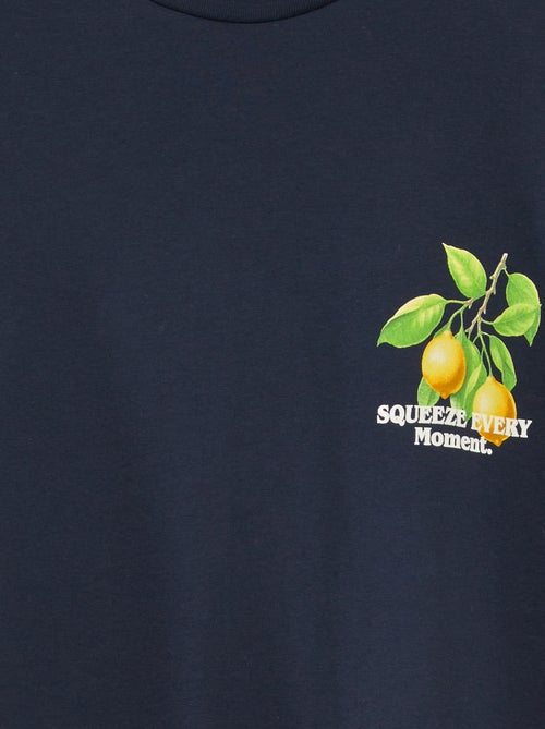 Camiseta de manga corta con cuello redondo 'Produkt' - Kiabi