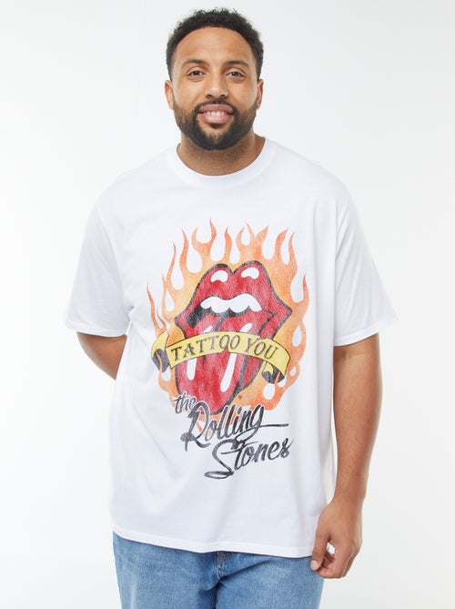 Camiseta de manga corta con cuello redondo 'Rolling Stones' - Kiabi