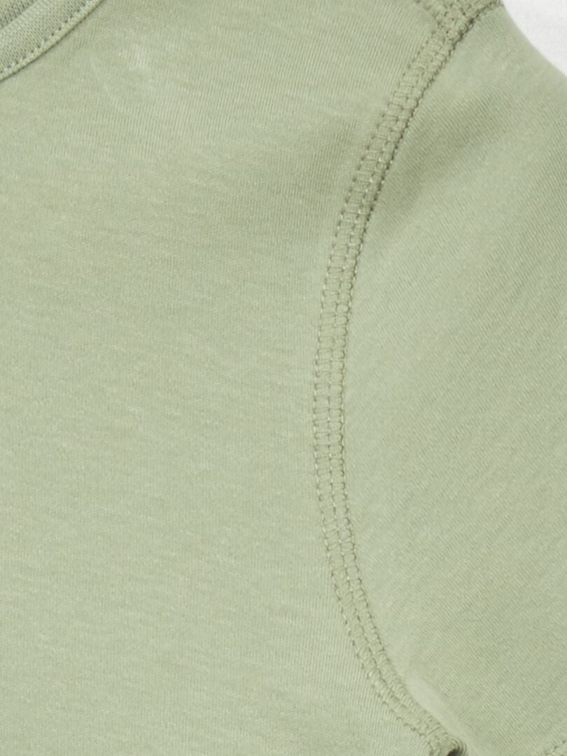 Camiseta de manga corta con cuello redondo VERDE - Kiabi