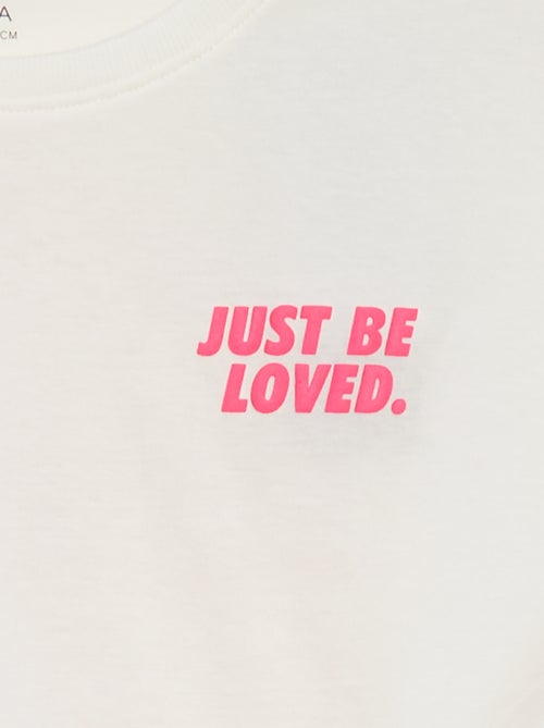 Camiseta de manga corta con cuello redondo y adorno - Kiabi