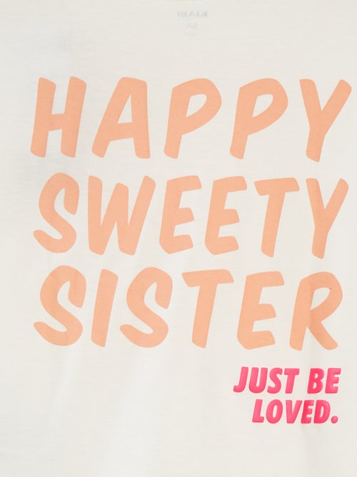 Camiseta de manga corta con cuello redondo y adorno - Kiabi