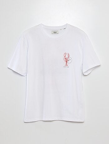Camiseta de manga corta con cuello redondo y estampado trasero 'Produkt'