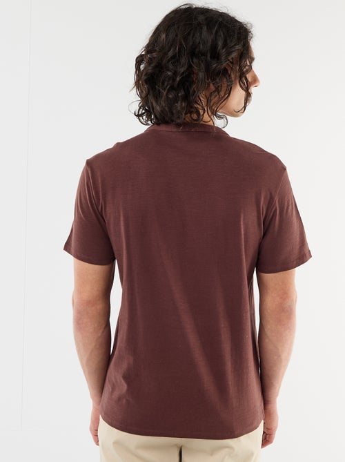Camiseta de manga corta con cuello tunecino - Kiabi
