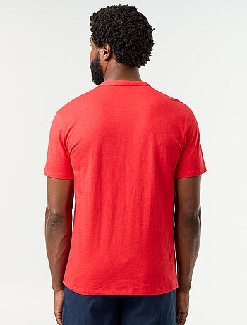 Camiseta de manga corta con cuello tunecino