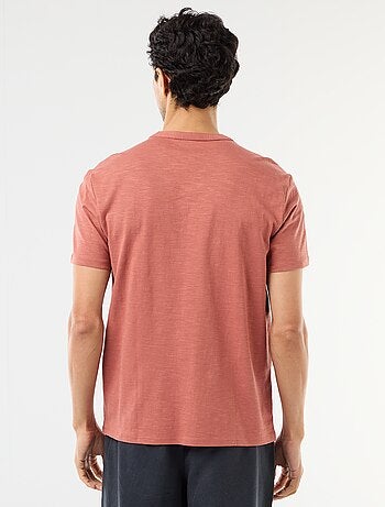 Camiseta de manga corta con cuello tunecino