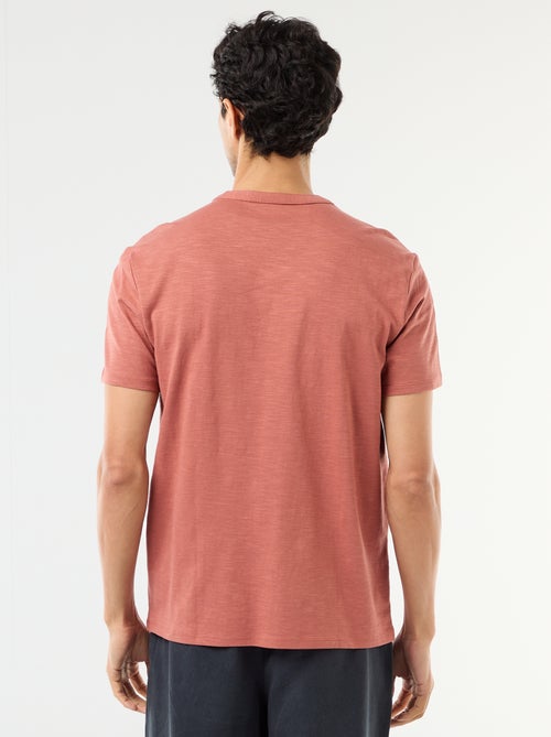 Camiseta de manga corta con cuello tunecino - Kiabi