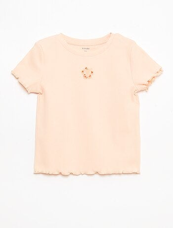 Camiseta de manga corta con forma calada