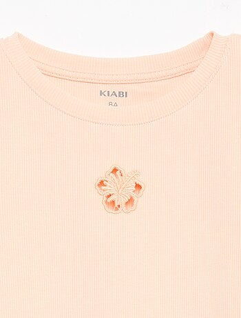 Camiseta de manga corta con forma calada