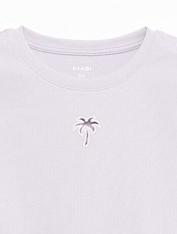 Camiseta de manga corta con forma calada