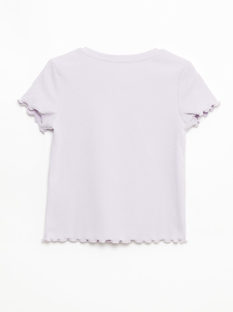 Camiseta de manga corta con detalle calado Purpura - Kiabi