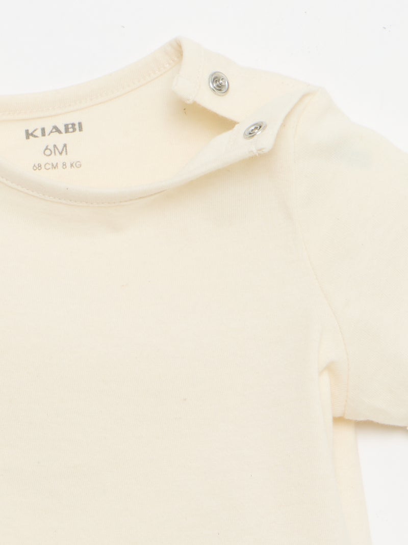 Camiseta de manga corta con detalles de ganchillo Blanco - Kiabi