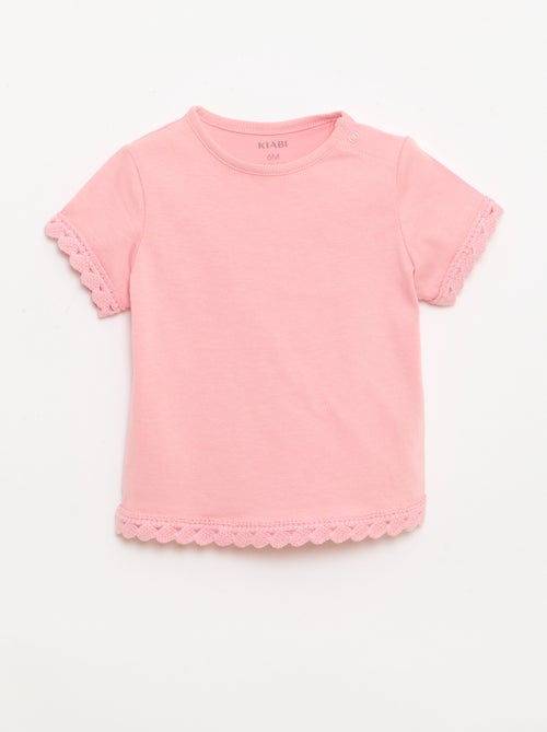 Camiseta de manga corta con detalles de ganchillo - Kiabi