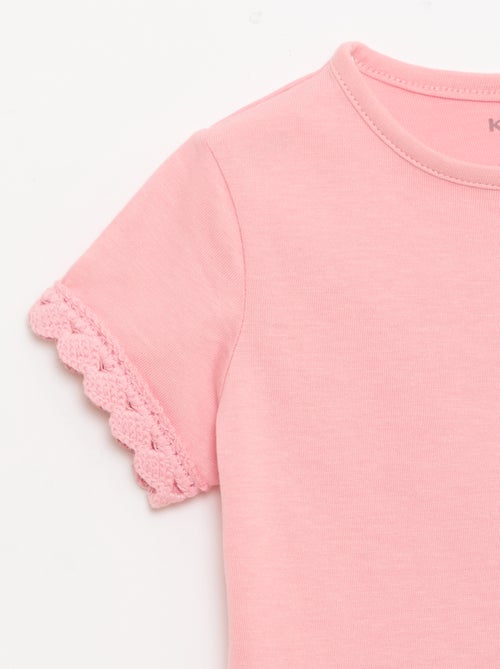 Camiseta de manga corta con detalles de ganchillo - Kiabi
