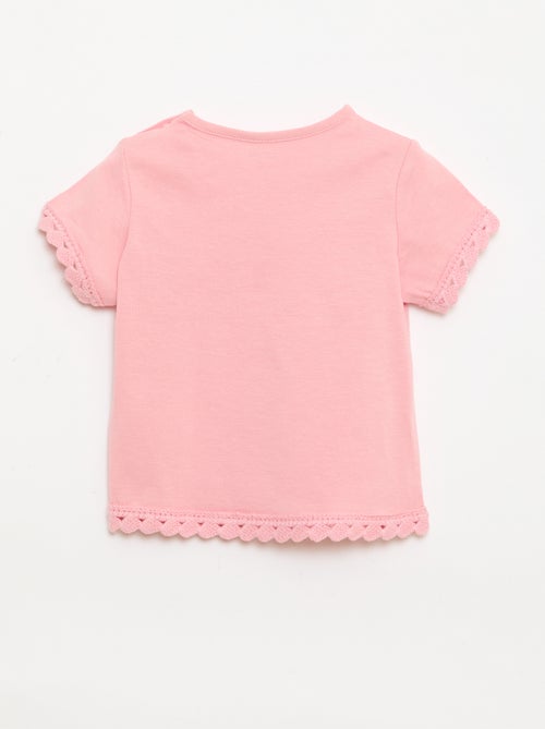 Camiseta de manga corta con detalles de ganchillo - Kiabi