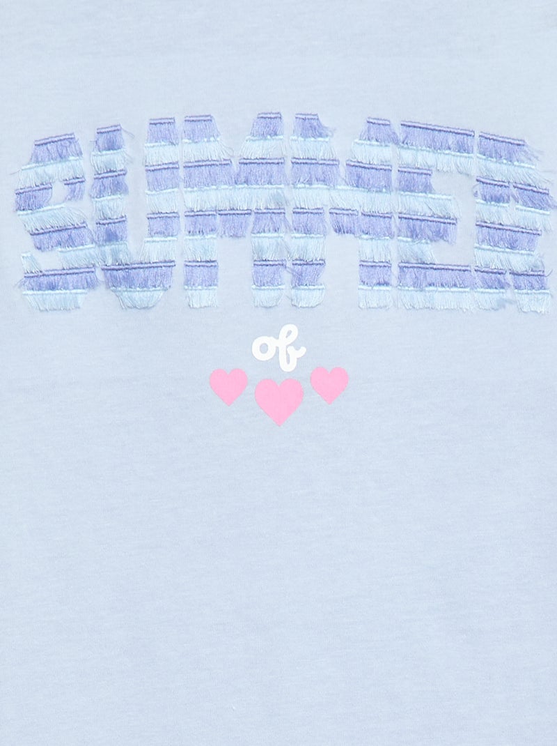 Camiseta de manga corta con diseño Azul - Kiabi