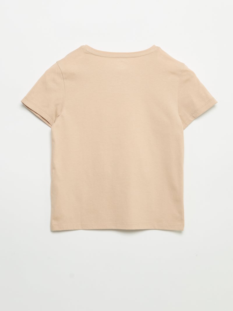 Camiseta de manga corta con diseño Beige - Kiabi