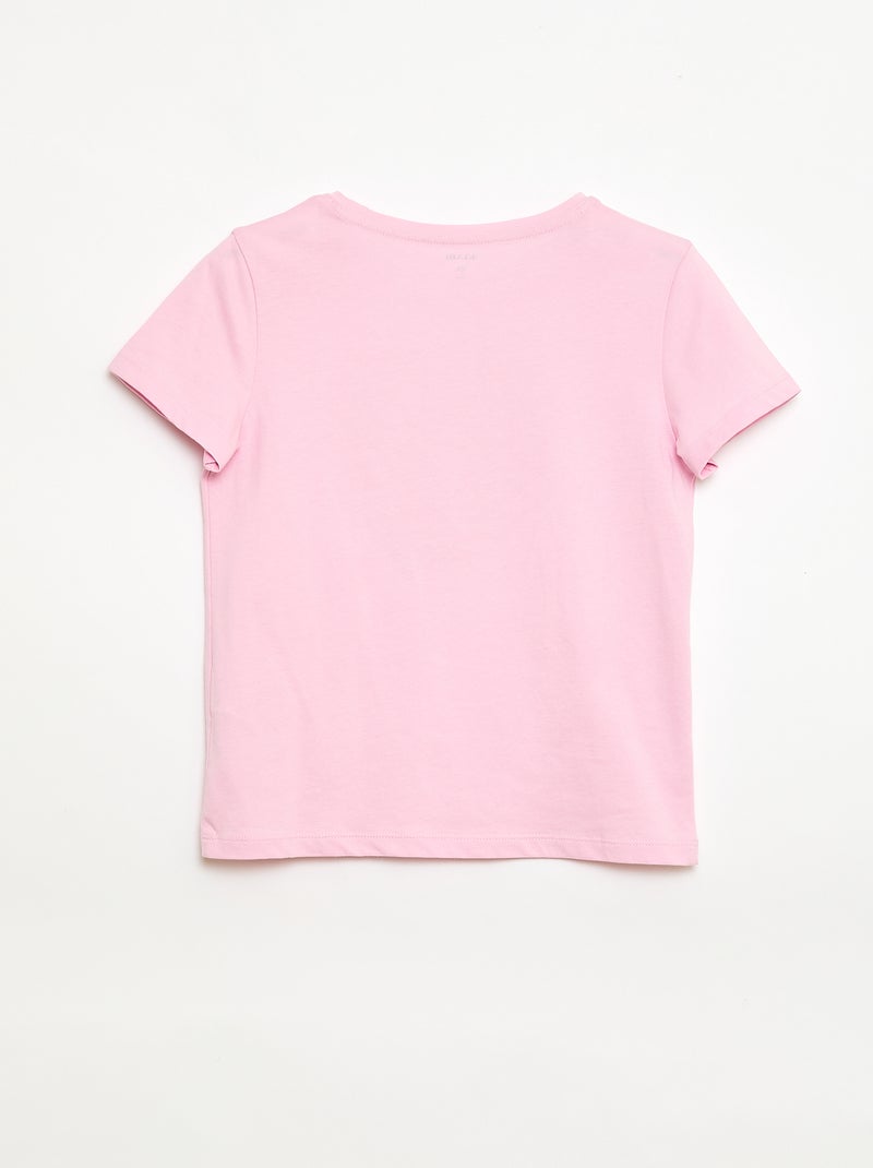 Camiseta de manga corta con diseño Rosa - Kiabi