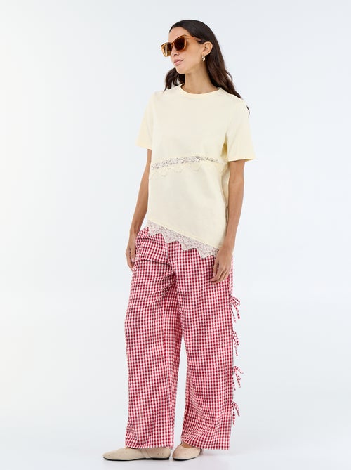 Camiseta de manga corta con encaje - Kiabi