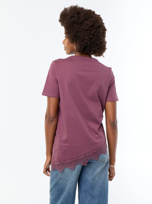 Camiseta de manga corta con encaje - Kiabi Camiseta de manga corta con encaje - Kiabi