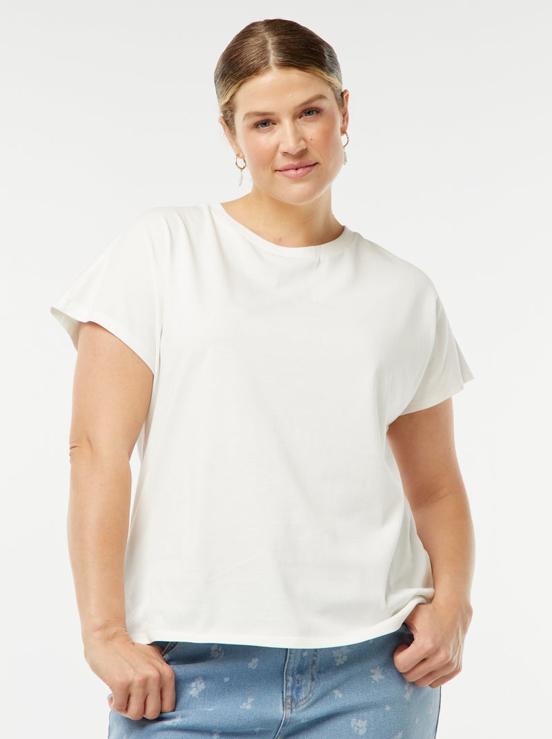 Camiseta de manga corta con espalda abierta BLANCO - Kiabi