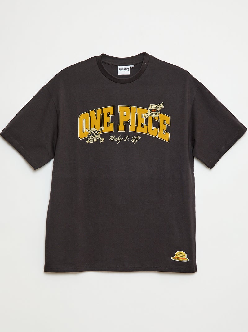 Camiseta de manga corta con estampado a doble cara 'One Piece' NEGRO - Kiabi