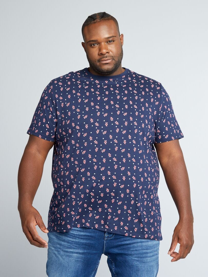 Camiseta de manga corta con estampado AZUL - Kiabi