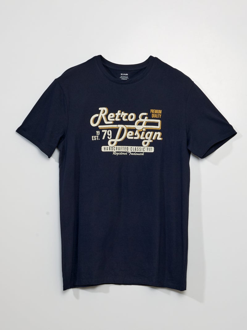 Camiseta de manga corta con estampado AZUL - Kiabi