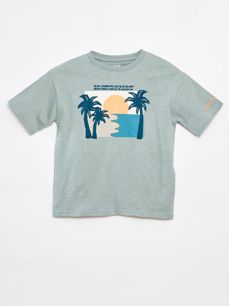 Camiseta de manga corta con estampado AZUL - Kiabi