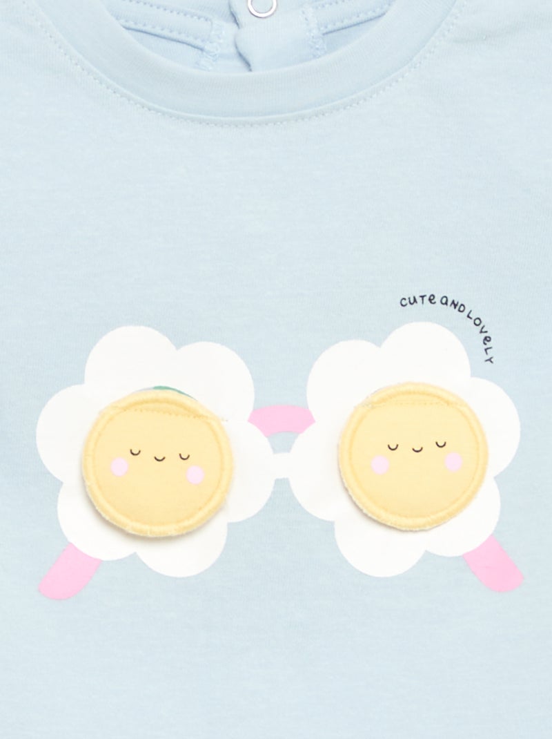Camiseta de manga corta con estampado Azul - Kiabi