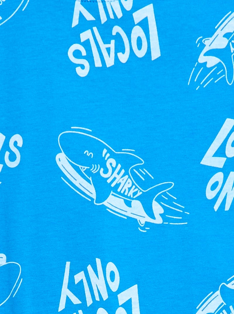 Camiseta de manga corta con estampado Azul - Kiabi
