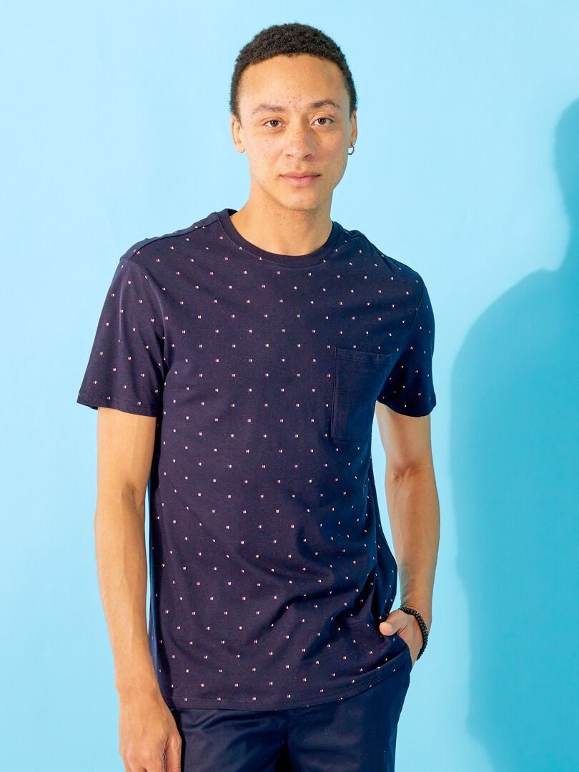 Camiseta de manga corta con estampado AZUL - Kiabi