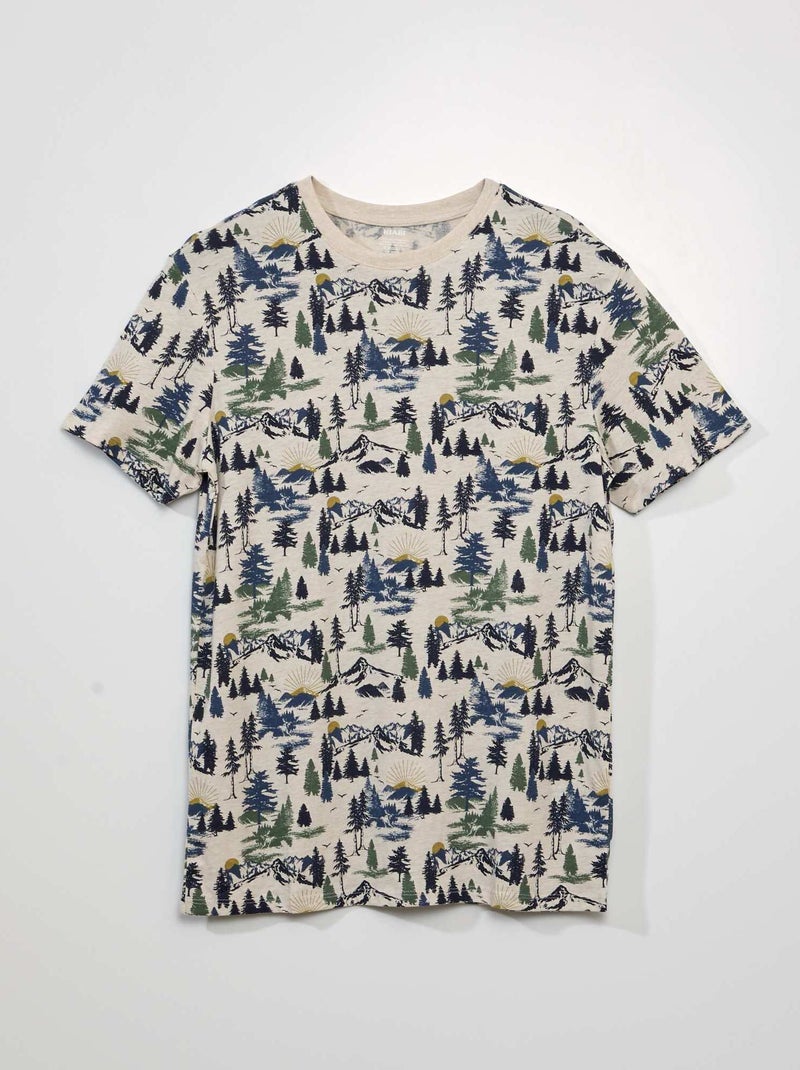 Camiseta de manga corta con estampado BEIGE - Kiabi