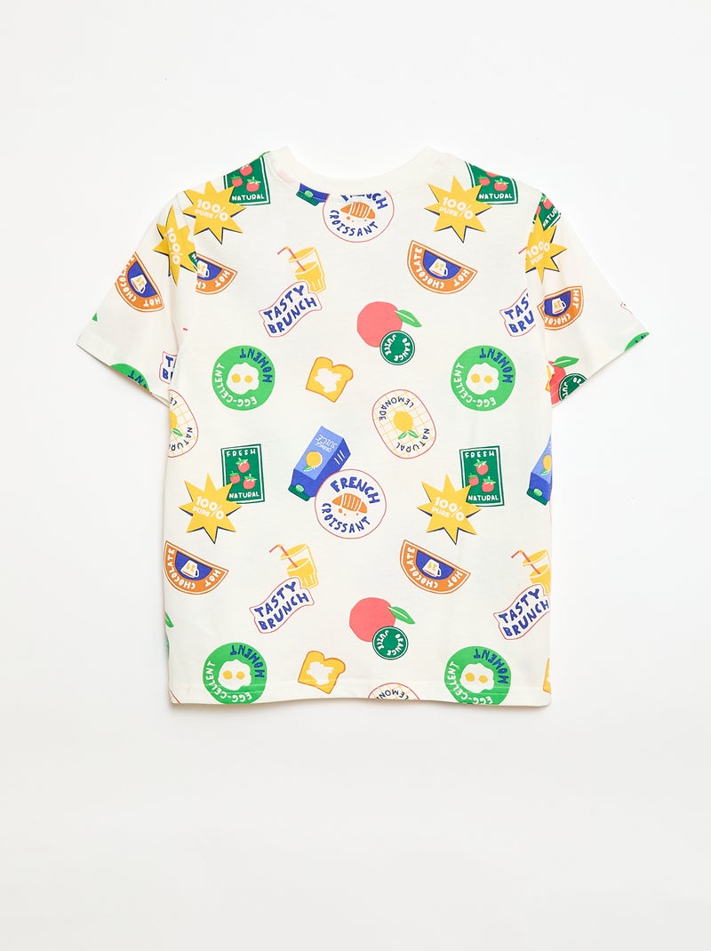 Camiseta de manga corta con estampado Beige - Kiabi